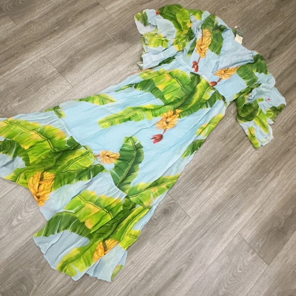 Farm Rio Fresh Bananas Butterfly-Sleeve Maxi Dress View 3